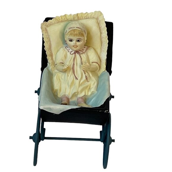 Renny’s Buggy a Tiny Treasure by Jan Hagara Porcelain Figurine Baby in Carriage - Picture 3 of 8